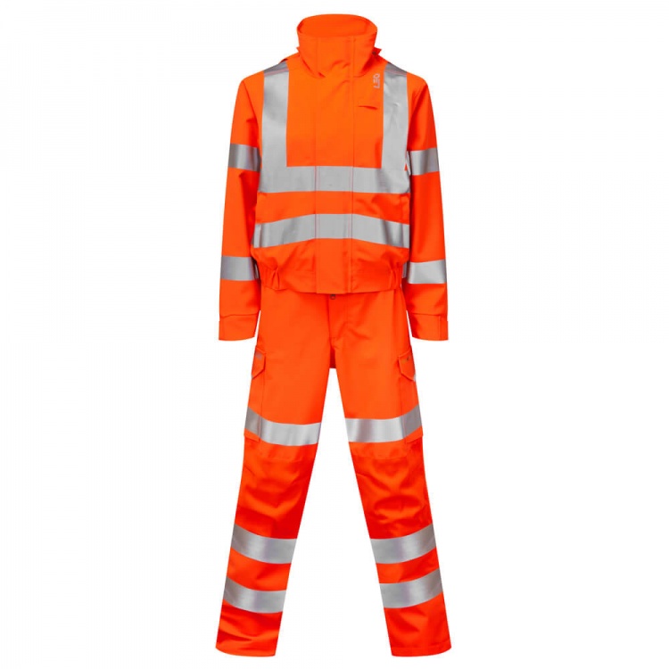 Leo Workwear HONEYCHURCH CVL03-O ISO 20471 Class 3 EcoViz Women's 2-Part Stretch RIS-3279-TOM Coverall Orange